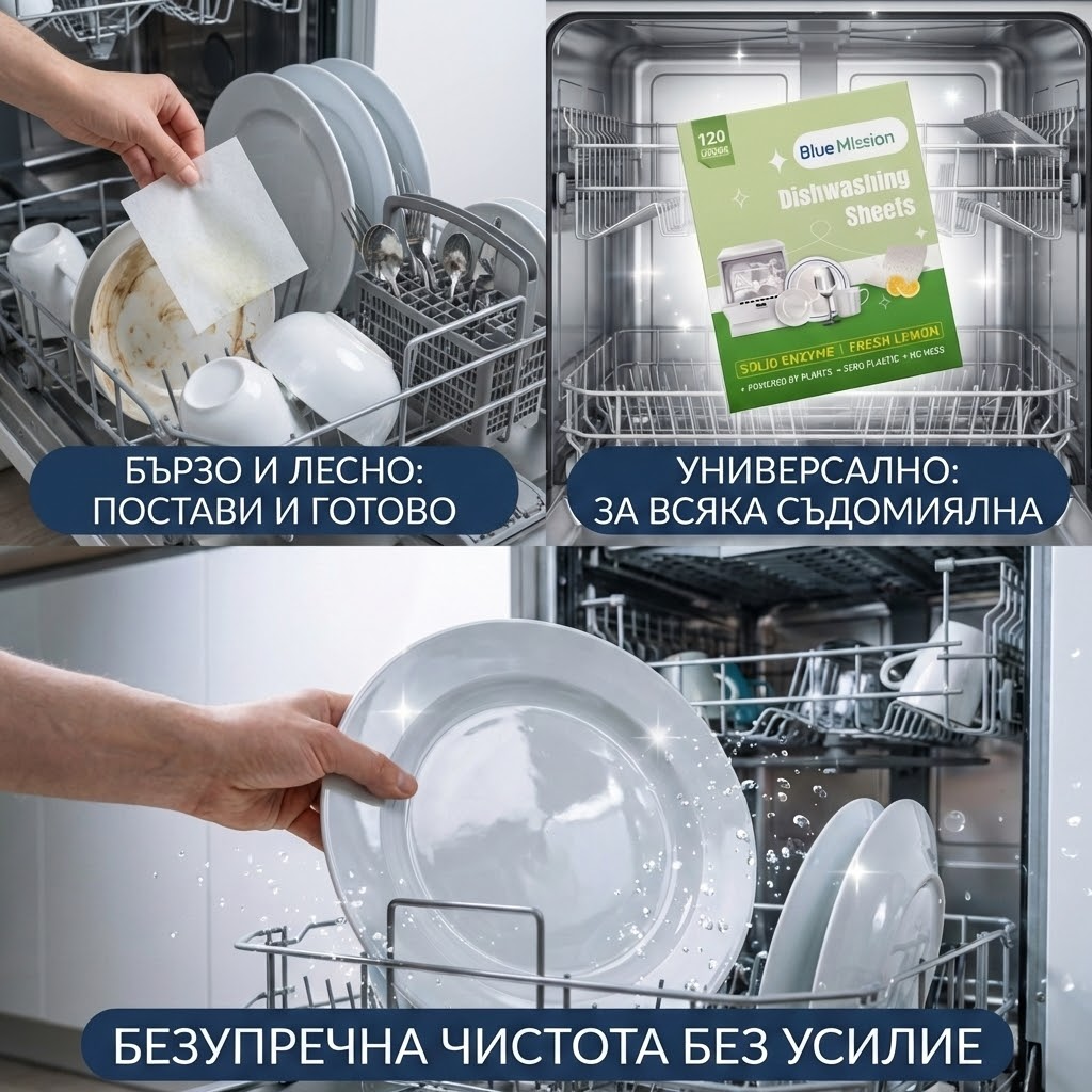 BlueMission Еко Кърпички с ЕНЗИМИ за Съдомиялна − 30%