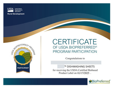 Състав от растения — 70%, USDA Certified Biobased